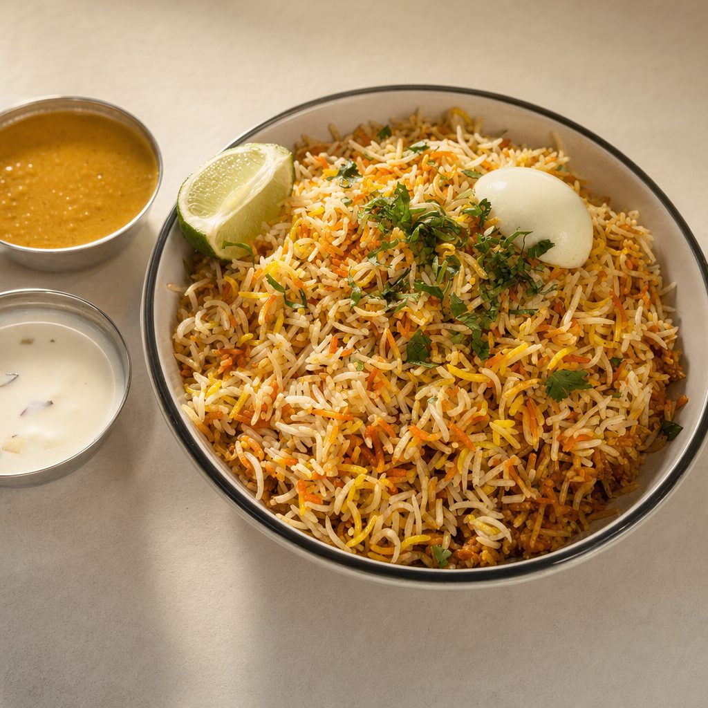 Hyderabadi Goat Dum Biryani.