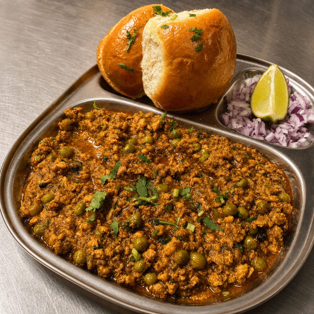 Chicken Keema Pav.