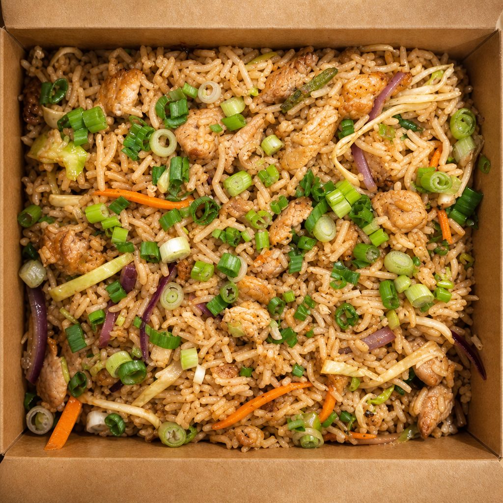 Chicken egg fried rice.